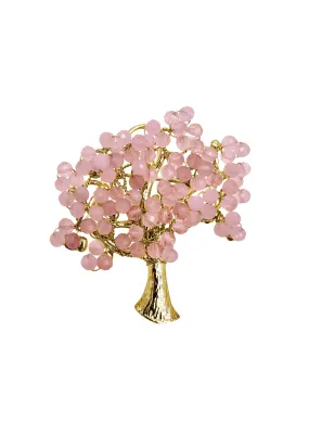 Rose Quartz Tree Hand crafted Brooch LP001