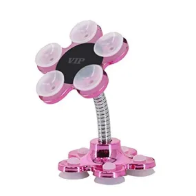 0637 -360 Rotatable Flower Shape Cellphone Holder Car & Mount Sucker Stand (Multicolored)