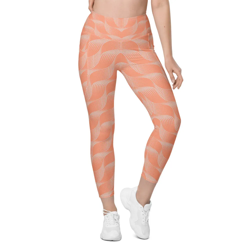 Apricot Wave Leggings with Pockets