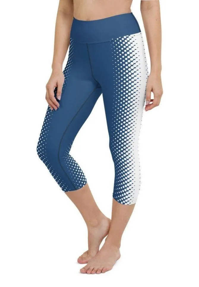 Blue Optical Illusion Yoga Capris