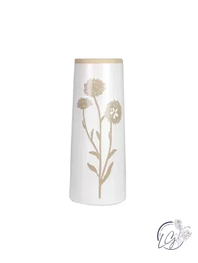 Ceramic Tabletop Vase with Floral Designs