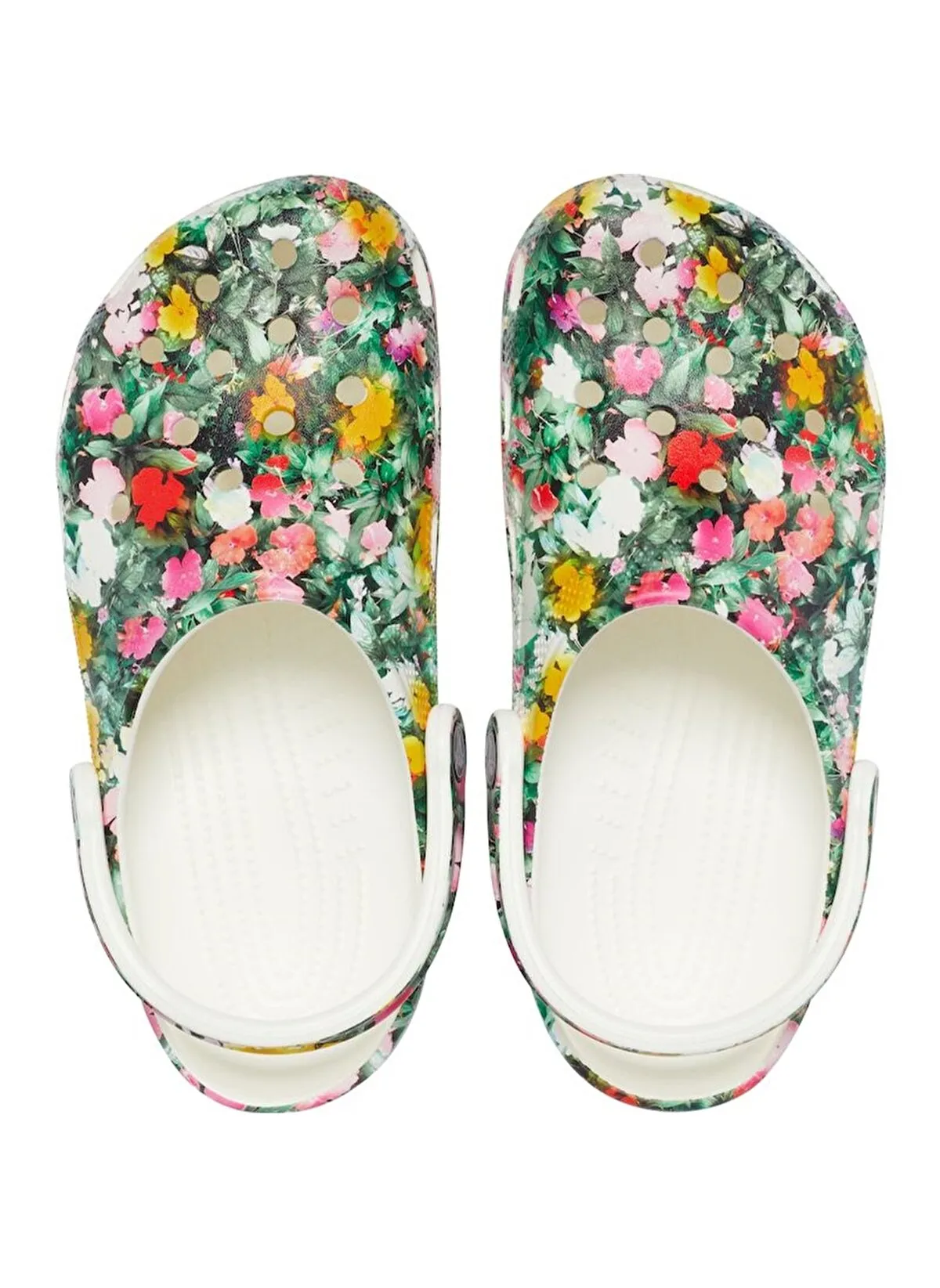 Crocs Unisex Classic Floral Clogs - White