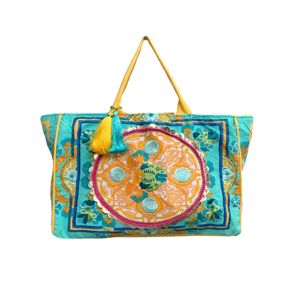 Debbie Katz Boho Beach Bag - Aqua