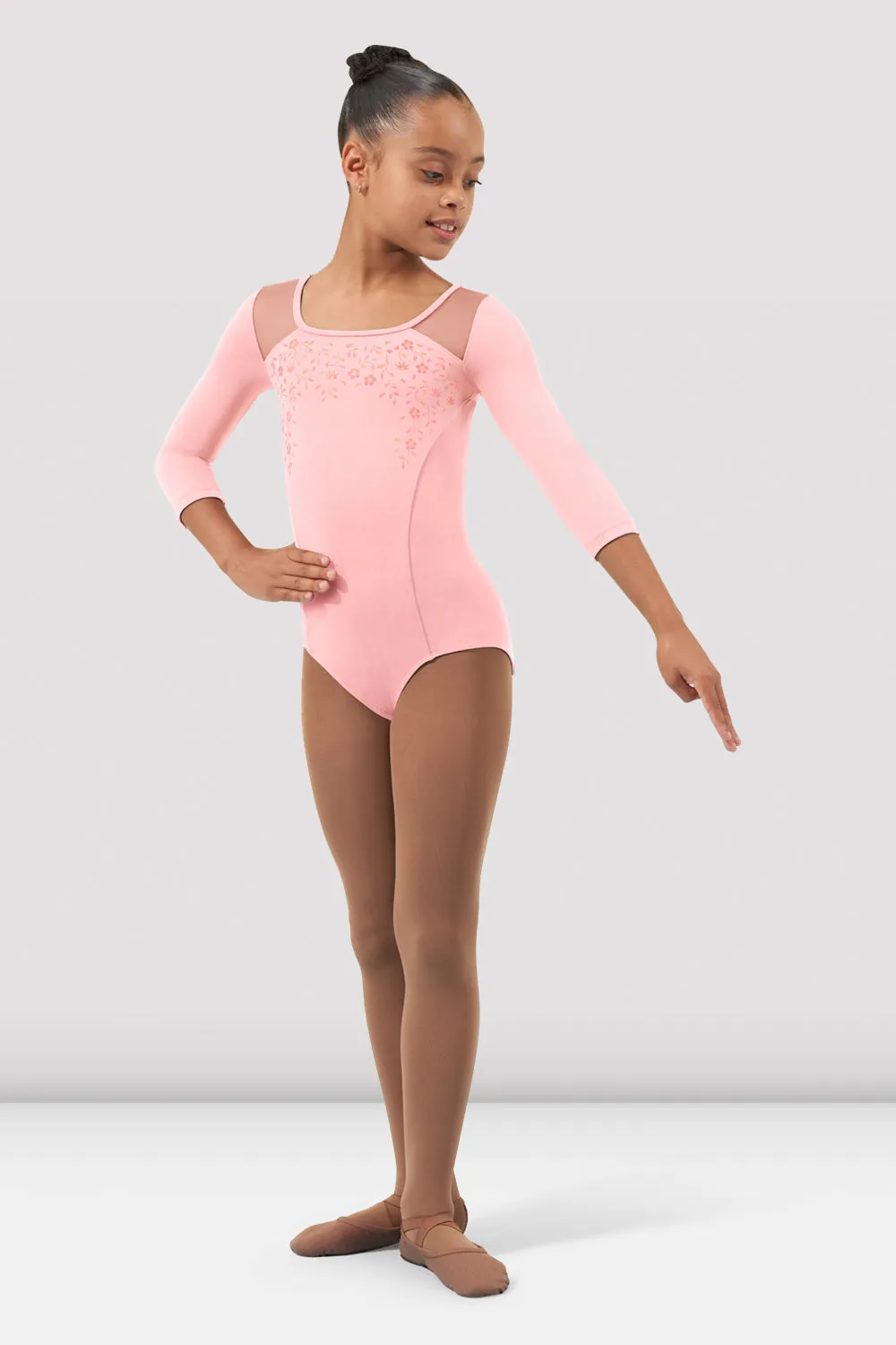 Girls Gemma  3/4 Sleeve Leotard