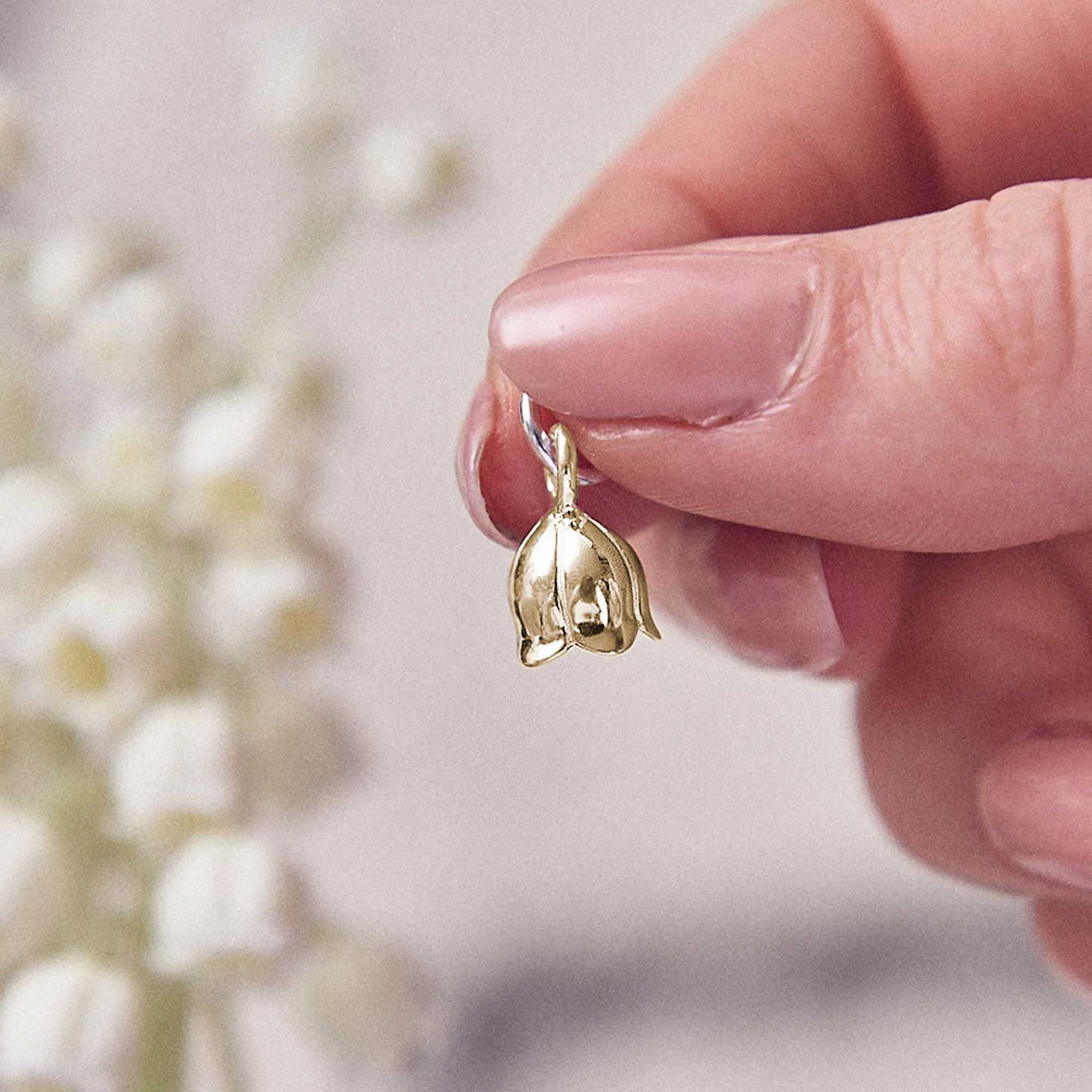 Lily Of The Valley Flower Gold Charm