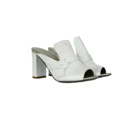 Mules Metal White Silver