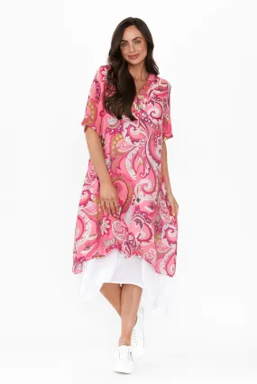 Nala Pink Paisley Layers Dress