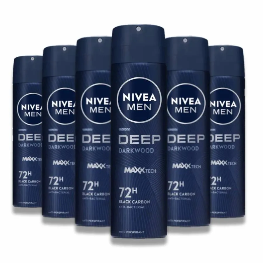 Nivea - Deodorant New Spray  Deep Darkwood - 150 ml - 6 Pack