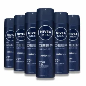 Nivea - Deodorant New Spray  Deep Darkwood - 150 ml - 6 Pack