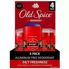 Old Spice - Swagger Aluminum-Free Deodorant for Men - 3 Oz - 4 Pack