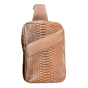 TESTALEONE Luxury Pack Bag. Cognac python